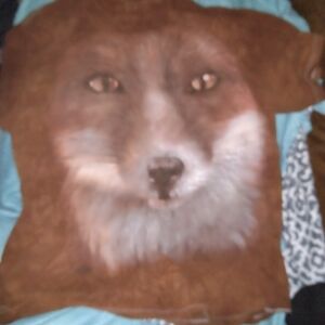 The Mountain Canine Face Blanket in Brown and White